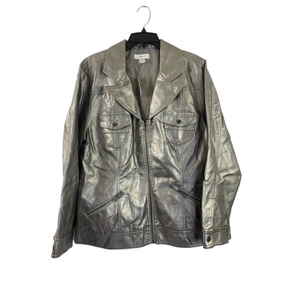 CJ Banks Jackets & Blazers - CJ Banks Women’s Metallic Silver Jacket